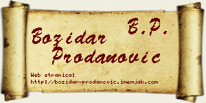 Božidar Prodanović vizit kartica